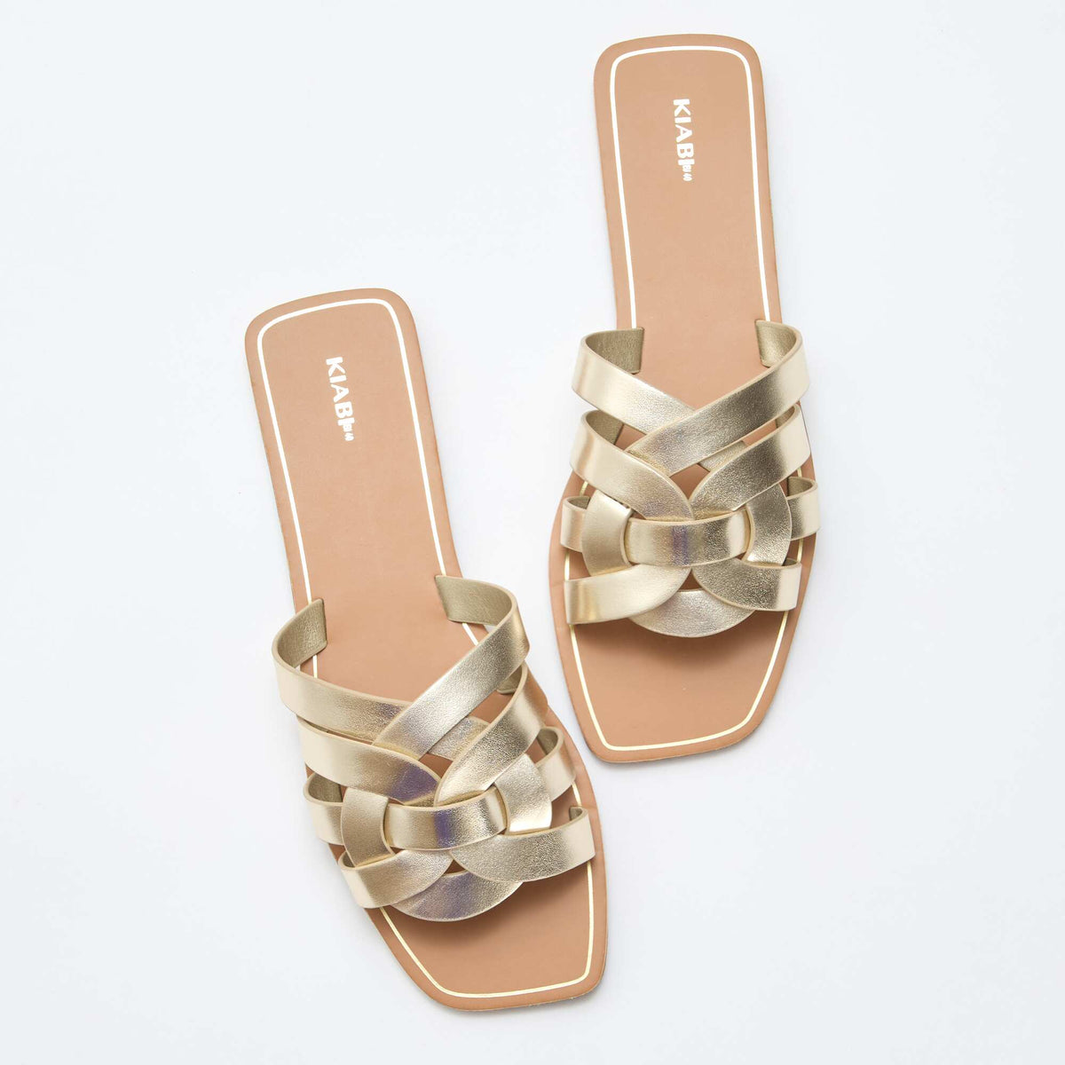 Sandalias de tiras doradas AMARILLO