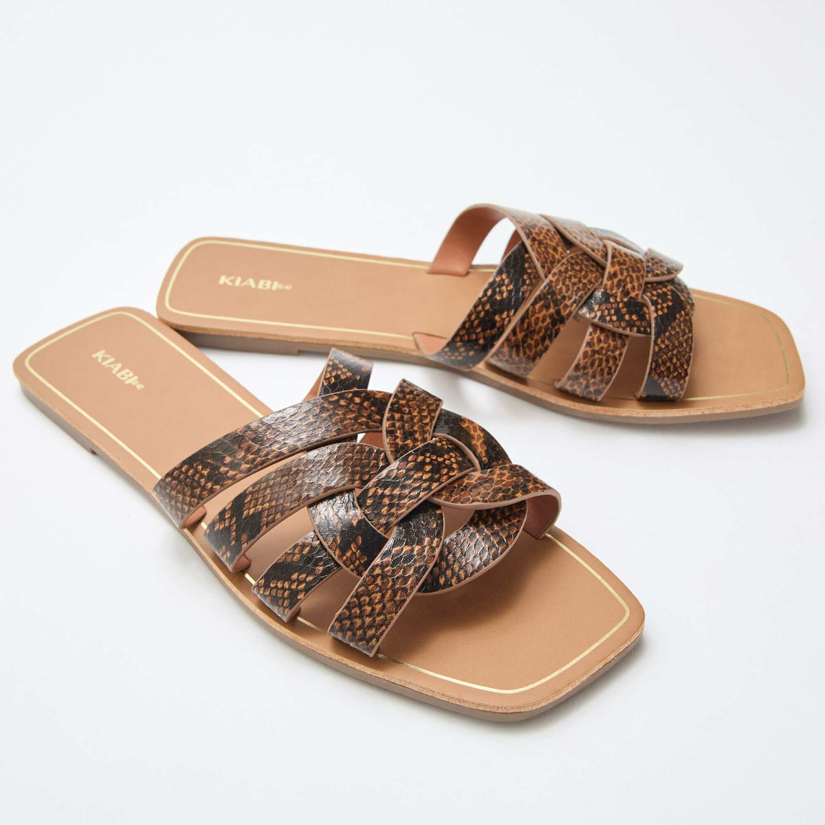 Sandalias de tiras doradas MARRON