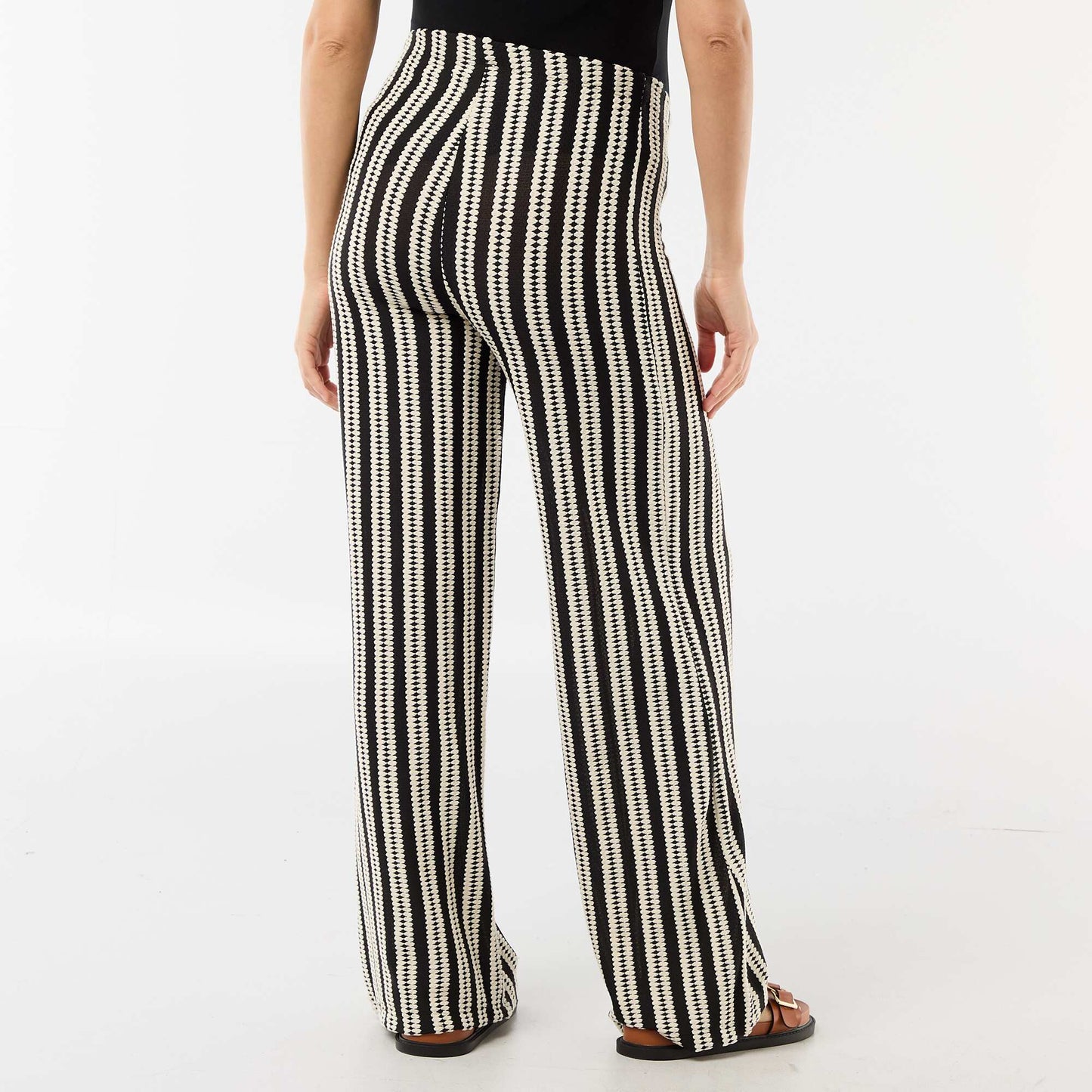 Pantalón de maternidad de punto a rayas BEIGE
