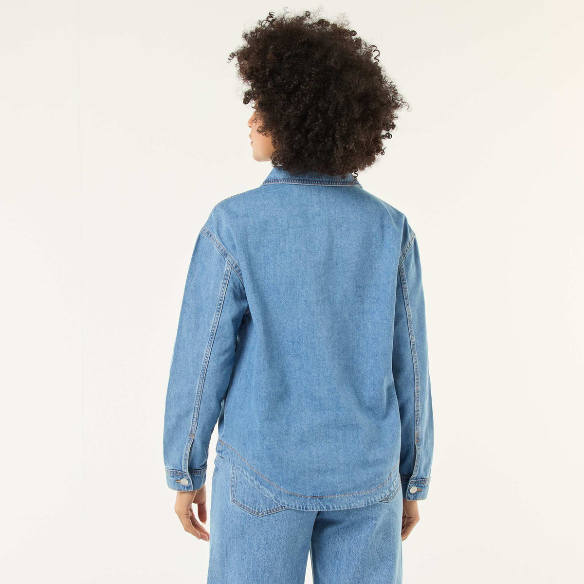 Camisa jean de manga larga AZUL