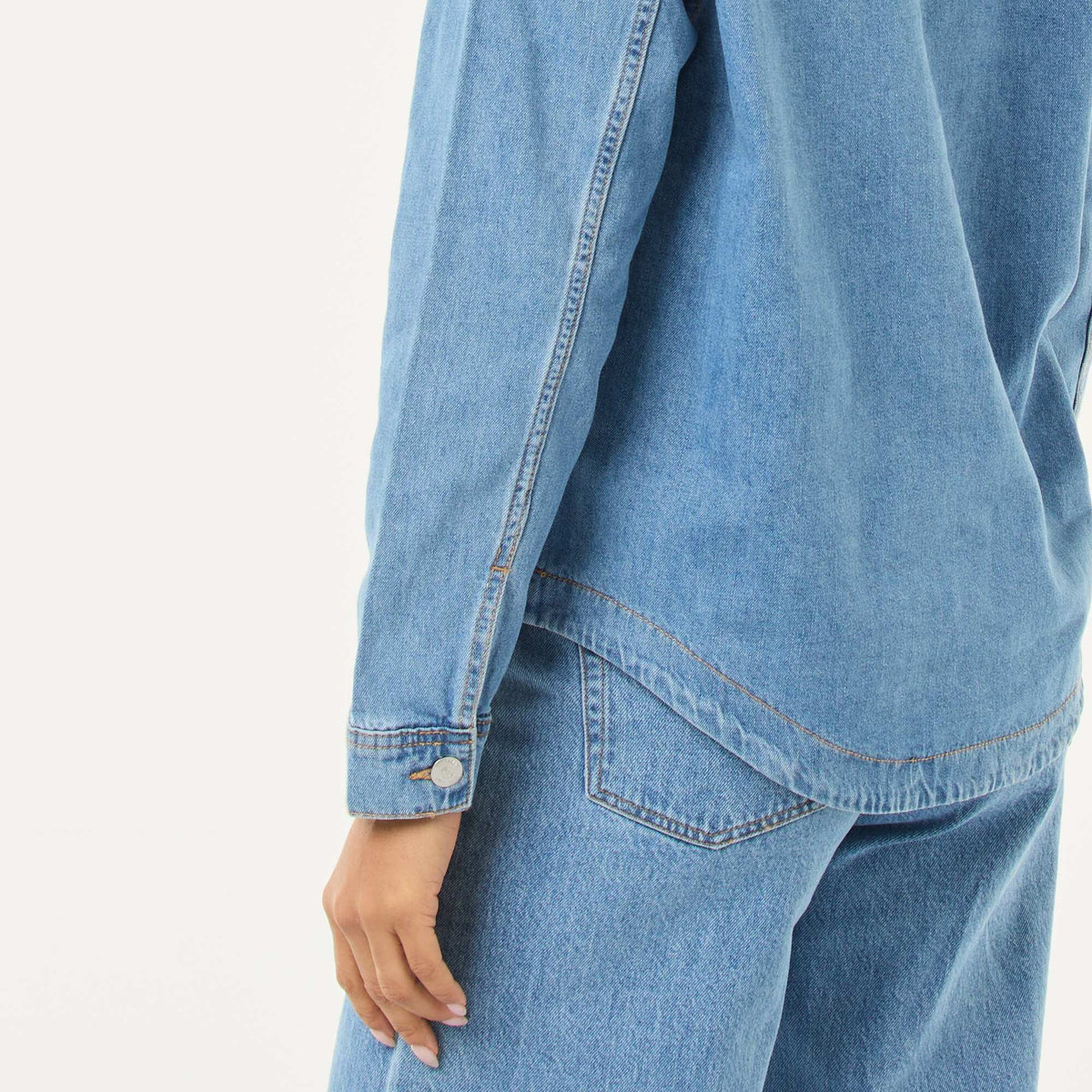 Camisa jean de manga larga AZUL