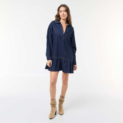 Vestido jean manga larga AZUL