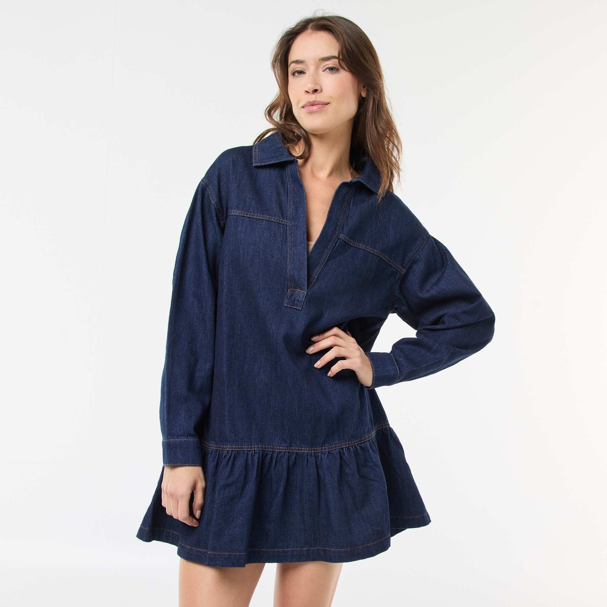 Vestido jean manga larga AZUL