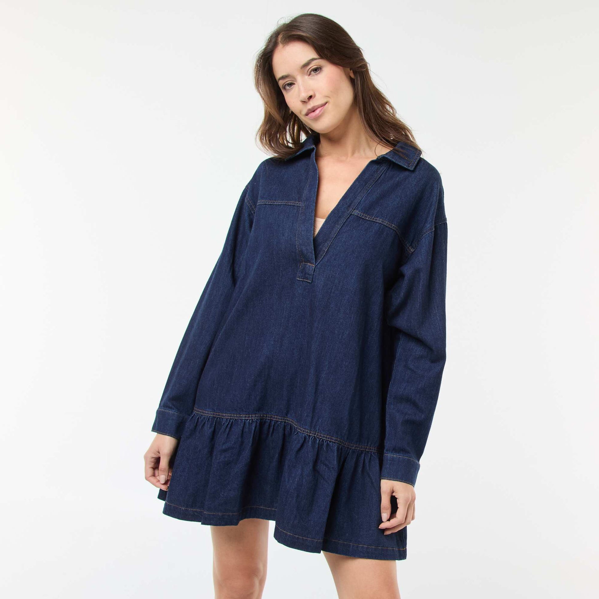 Vestido jean manga larga AZUL