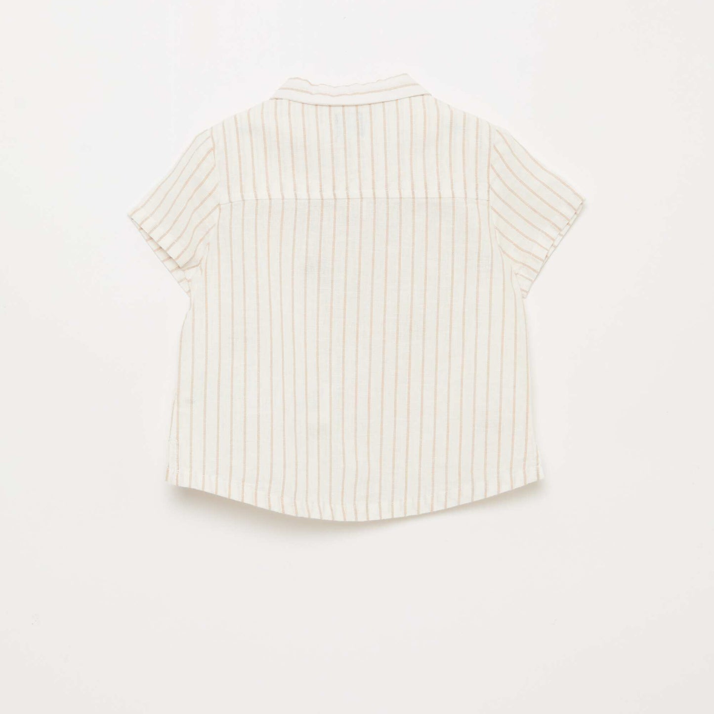 Camisa de rayas estampada de manga corta BLANCO