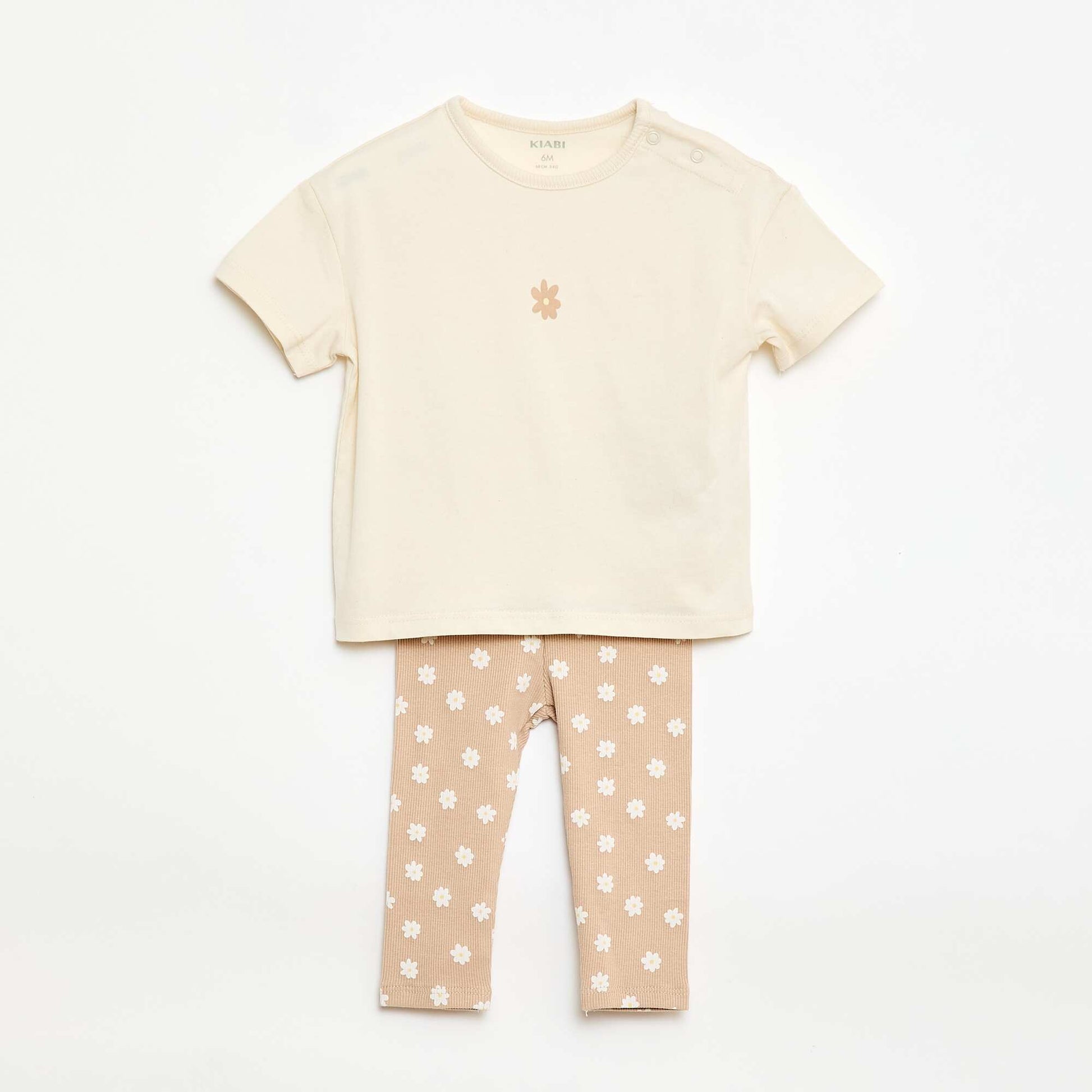 Conjunto de 2 piezas Camiseta + leggings BEIGE