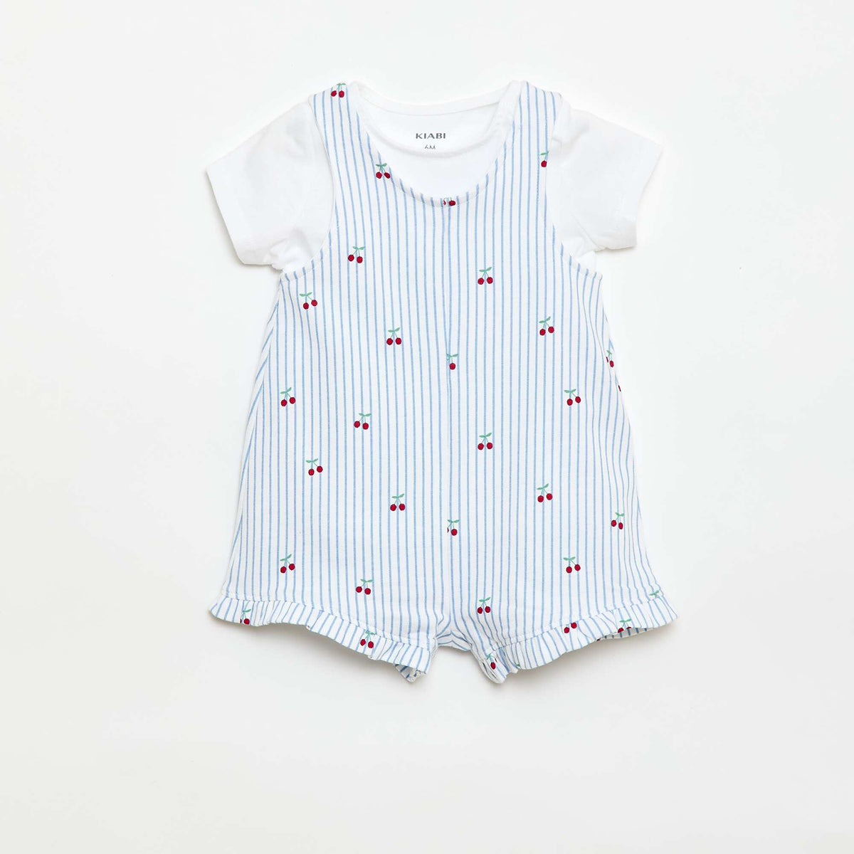 Conjunto de 2 piezas Camiseta + Mono corto BLANCO