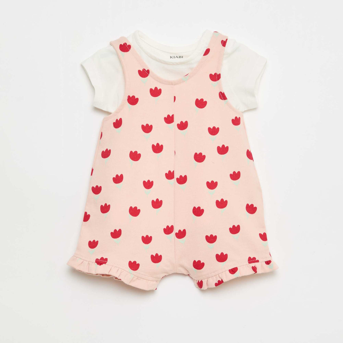 Conjunto de 2 piezas Camiseta + Mono corto ROSA