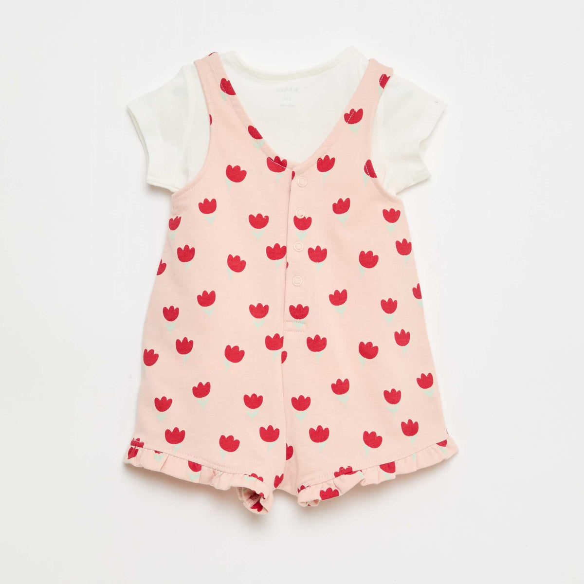 Conjunto de 2 piezas Camiseta + Mono corto ROSA
