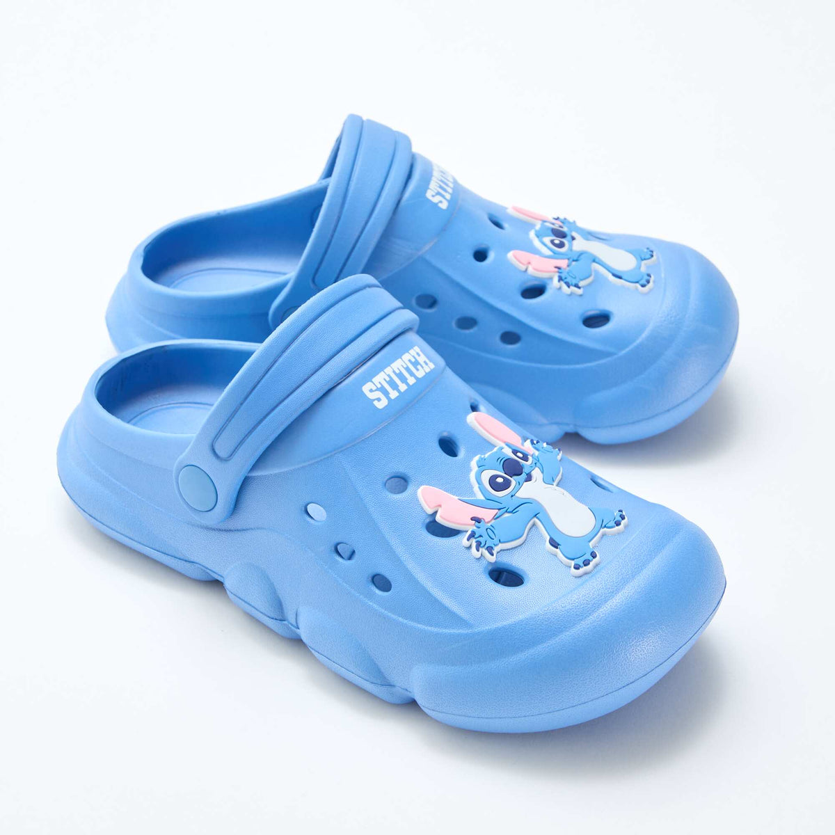 Par de zuecos animados 'Disney' 'Stitch' liso AZUL