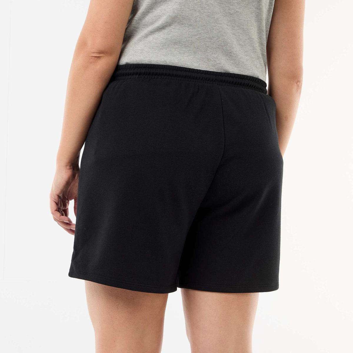 Short de felpa ligero liso NEGRO