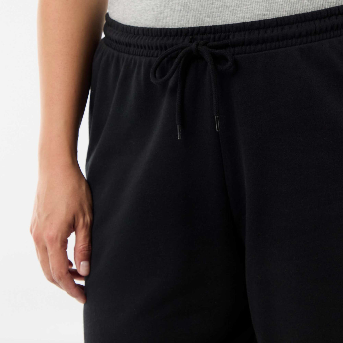 Short de felpa ligero liso NEGRO