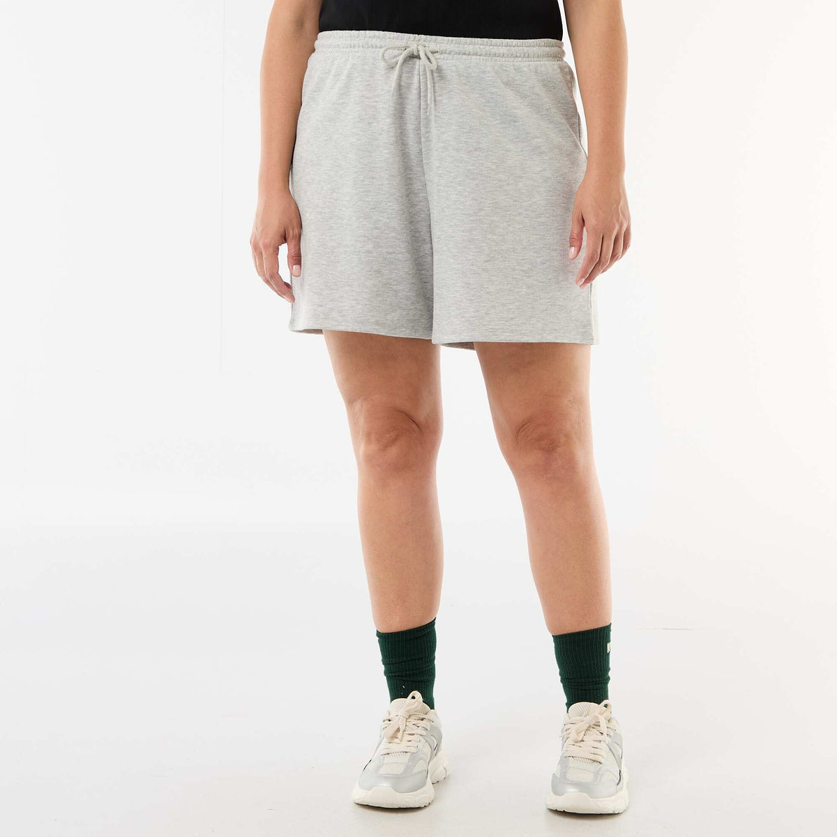 Short de felpa ligero liso GRIS