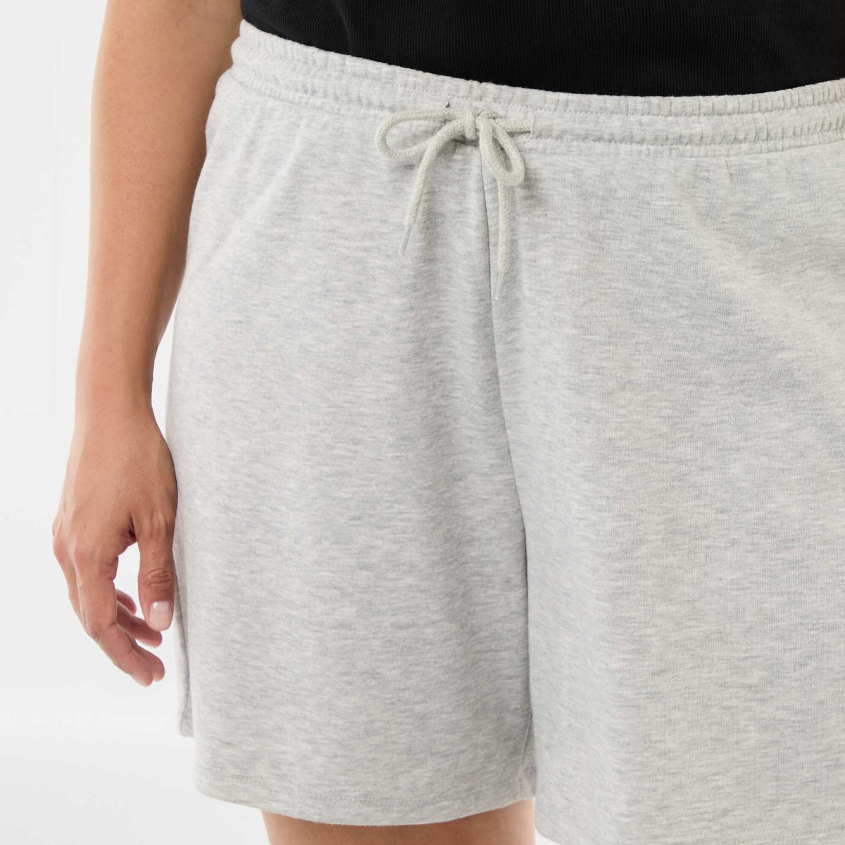 Short de felpa ligero liso GRIS