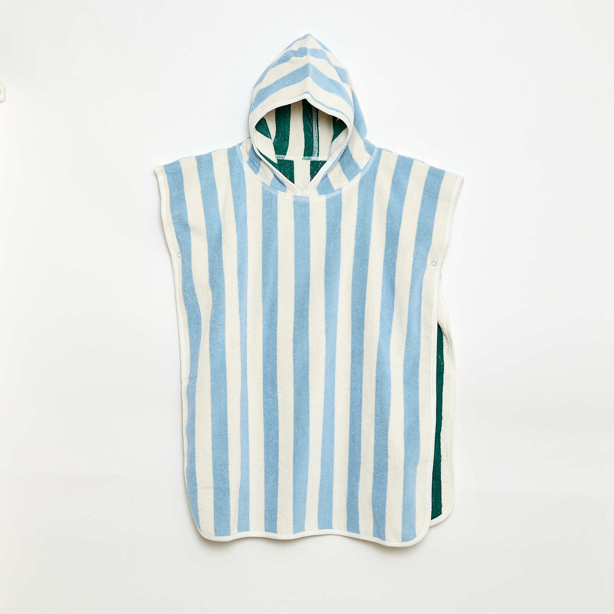 Poncho de baño de rizo reversible AZUL