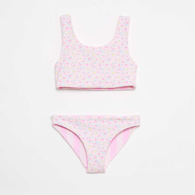 Bañador floreado reversible - 2 piezas ROSA