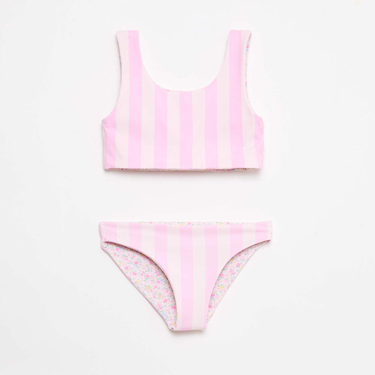 Bañador floreado reversible - 2 piezas ROSA