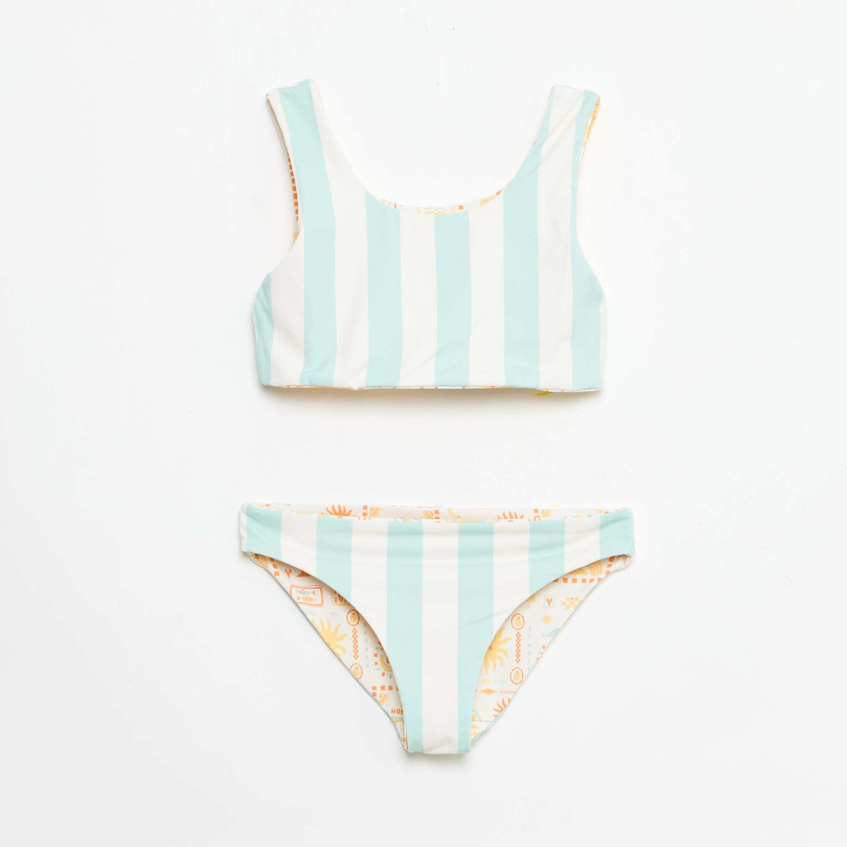 Bañador floreado reversible - 2 piezas BLANCO