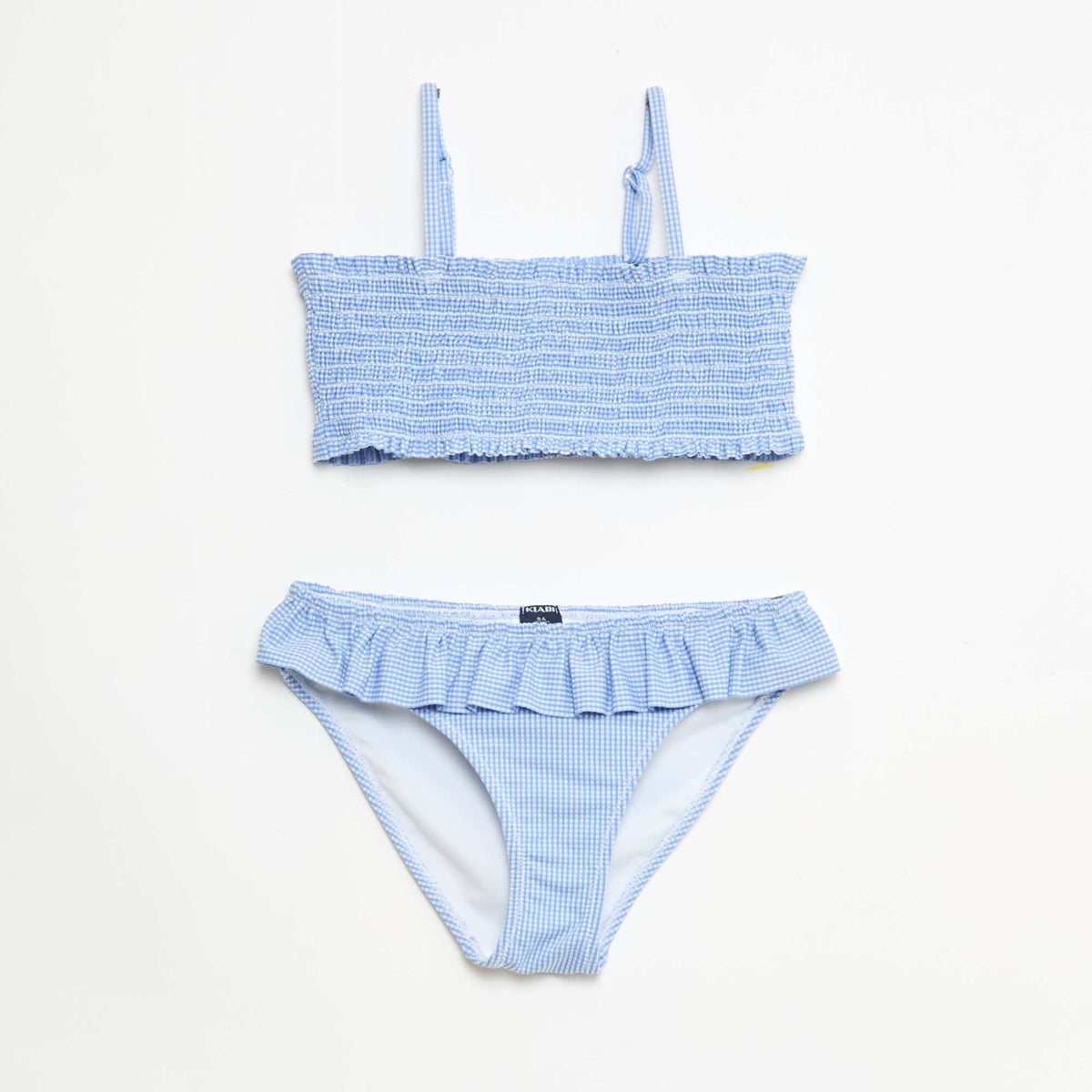 Bañador con estampado + volantes - 2 piezas AZUL