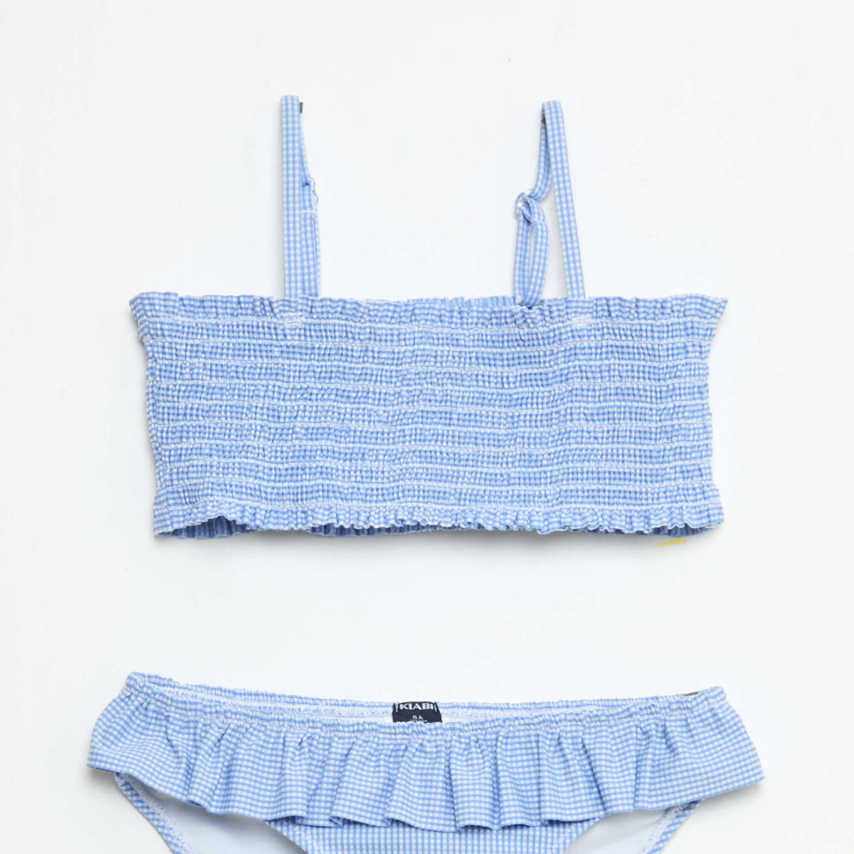 Bañador con estampado + volantes - 2 piezas AZUL