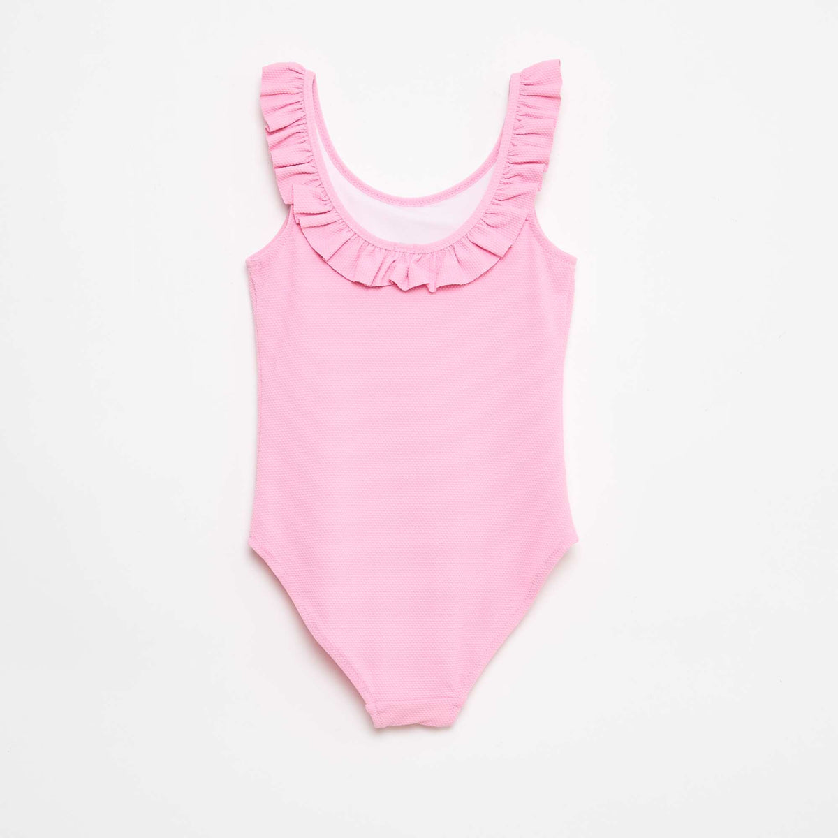 Bañador liso con volantes ROSA