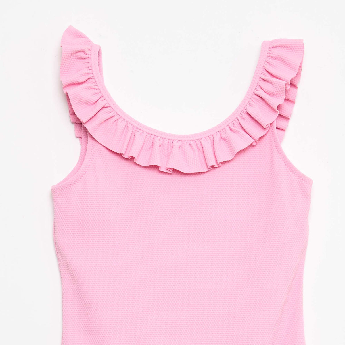 Bañador liso con volantes ROSA