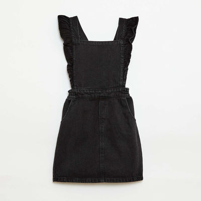 Mono jean con volantes GRIS