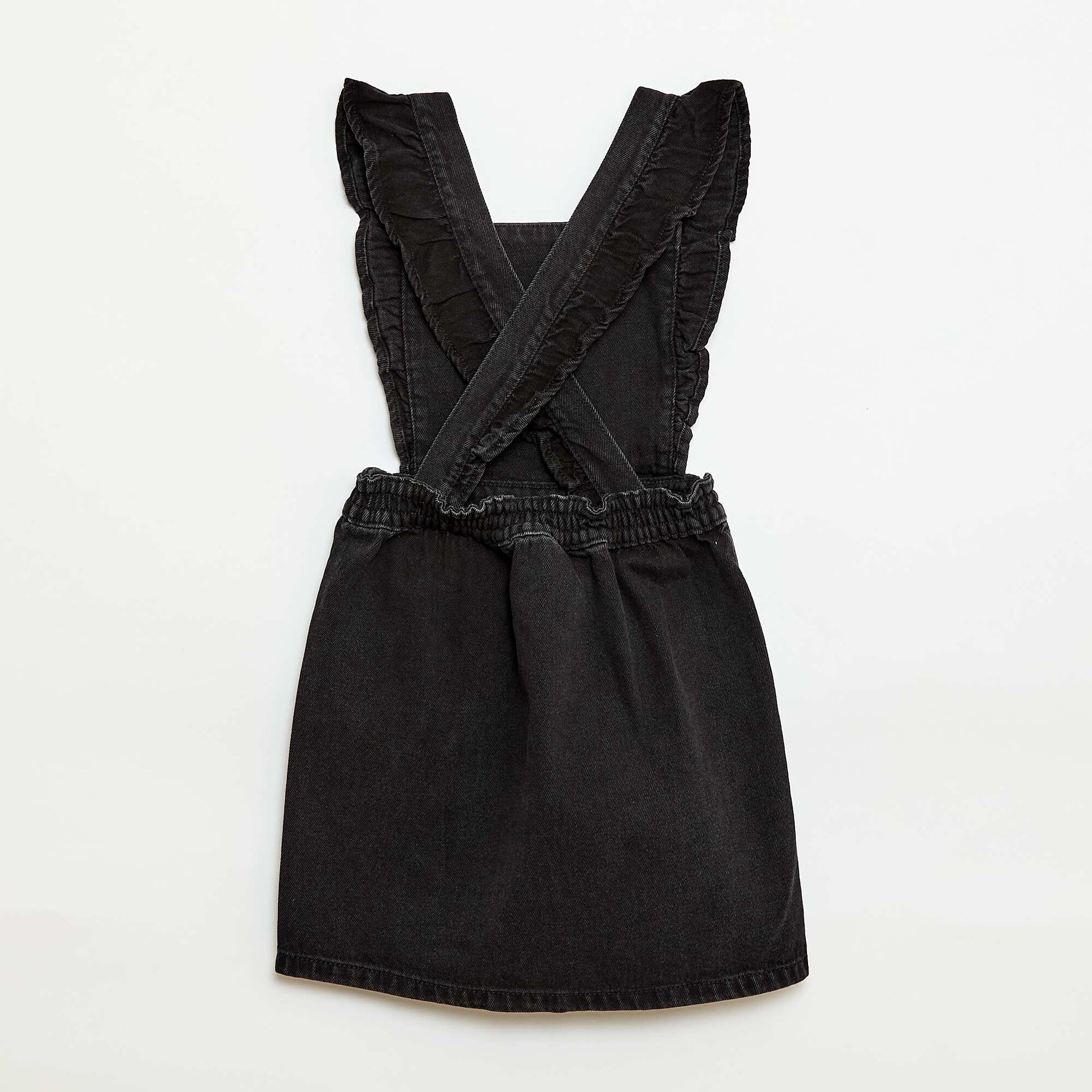 Mono jean con volantes GRIS