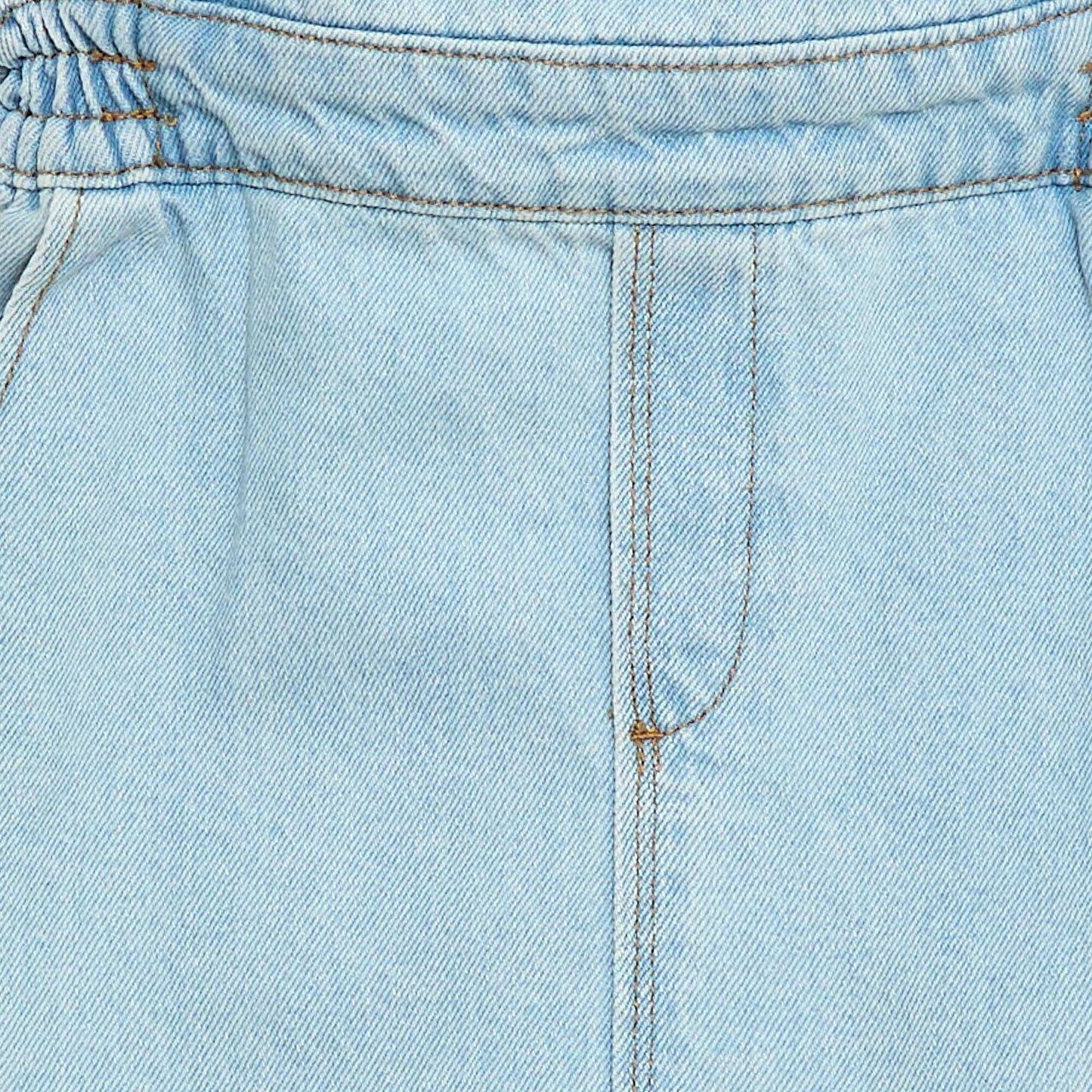 Mono jean con volantes AZUL