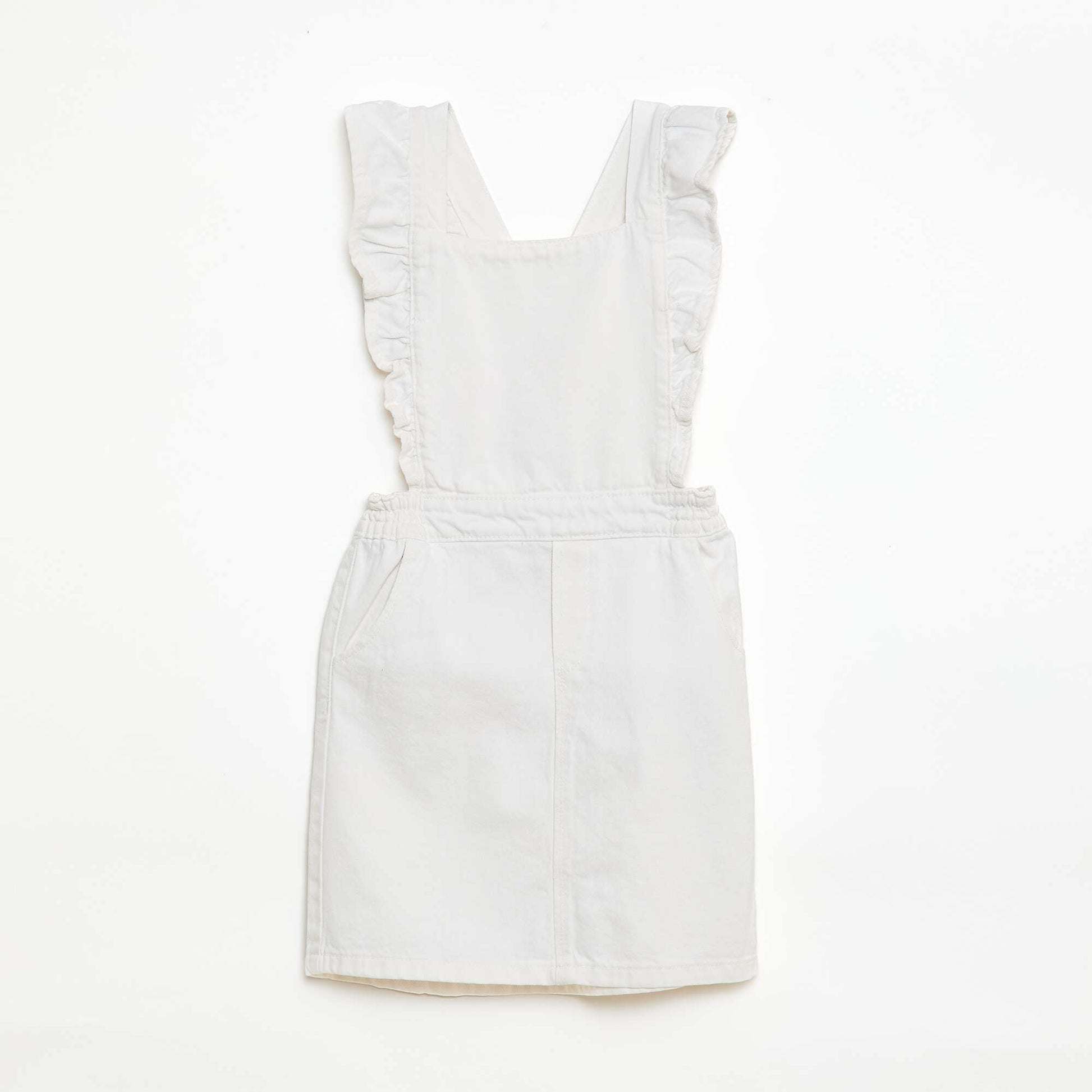 Mono jean con volantes BLANCO
