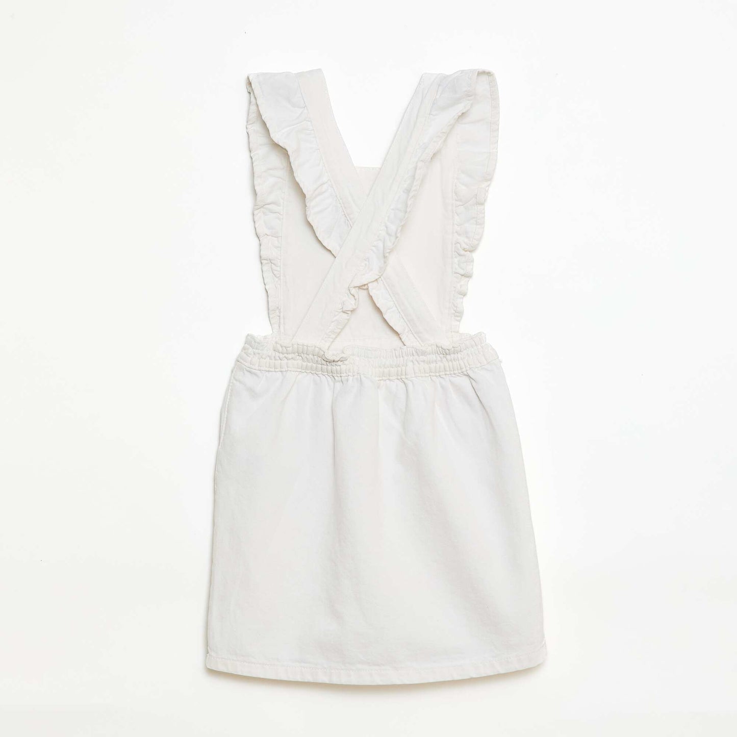 Mono jean con volantes BLANCO
