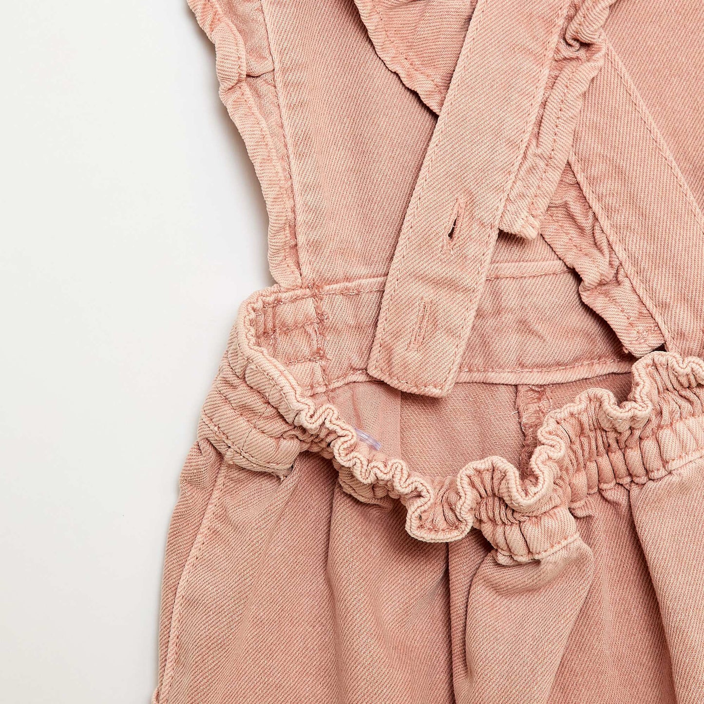 Mono jean con volantes ROSA