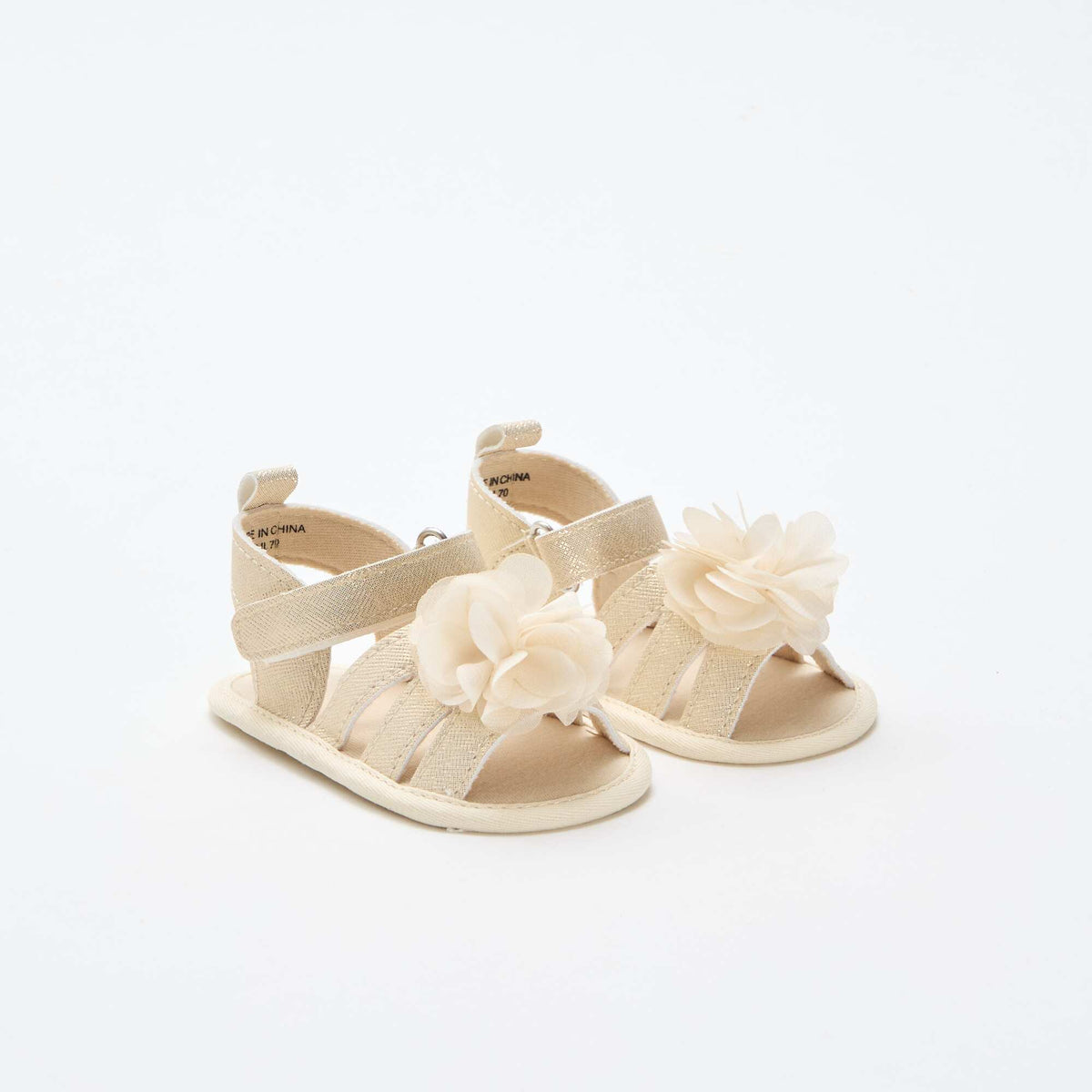 Sandalias doradas con flor AMARILLO