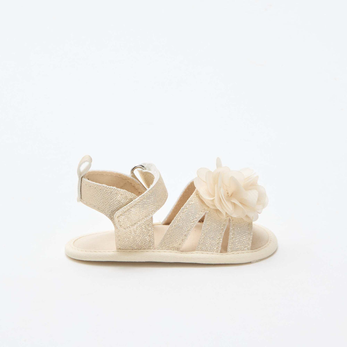 Sandalias doradas con flor AMARILLO