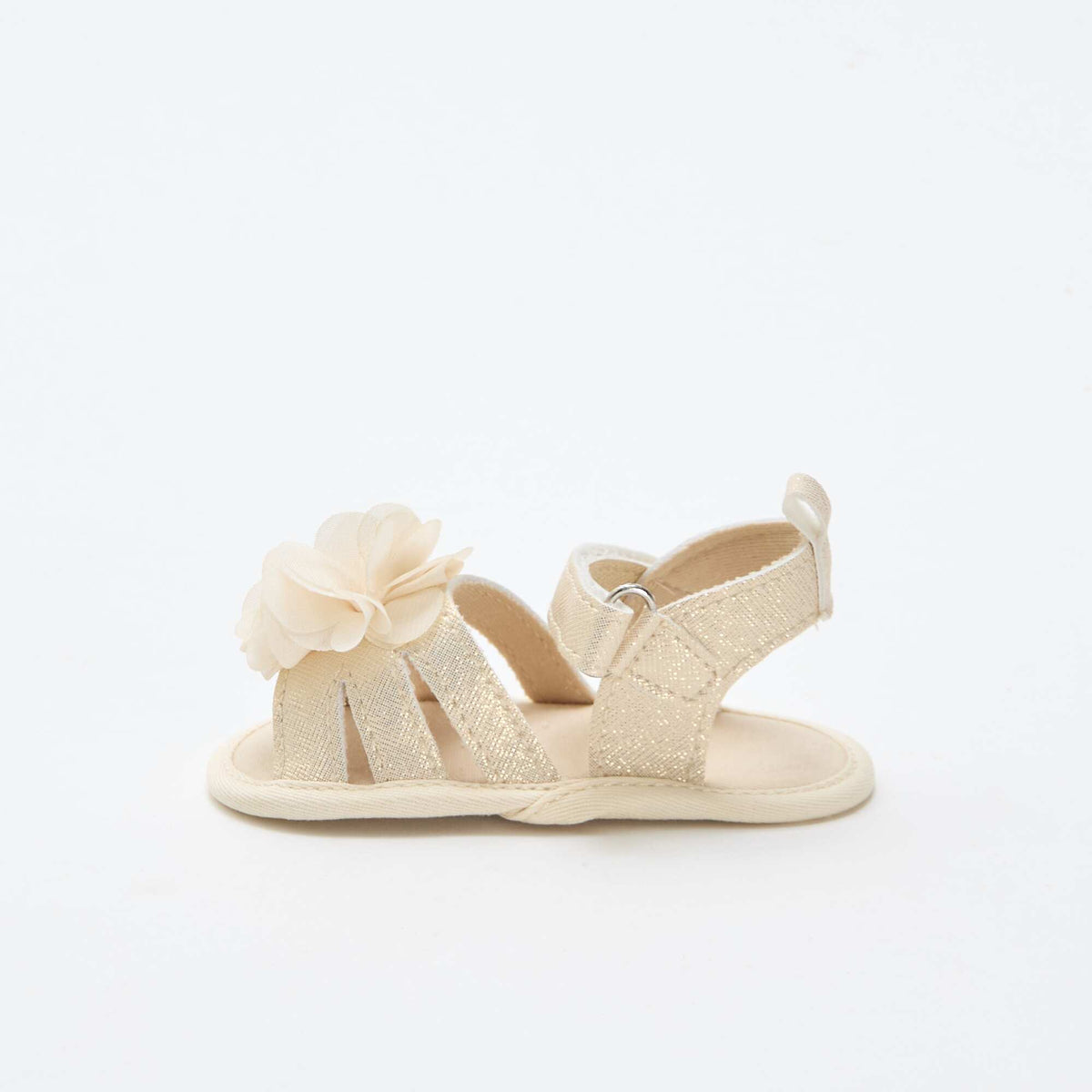 Sandalias doradas con flor AMARILLO