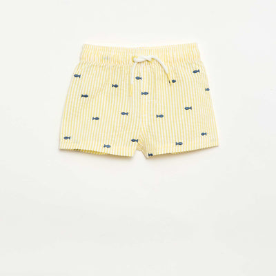 Pantalón corto de baño estampado AMARILLO