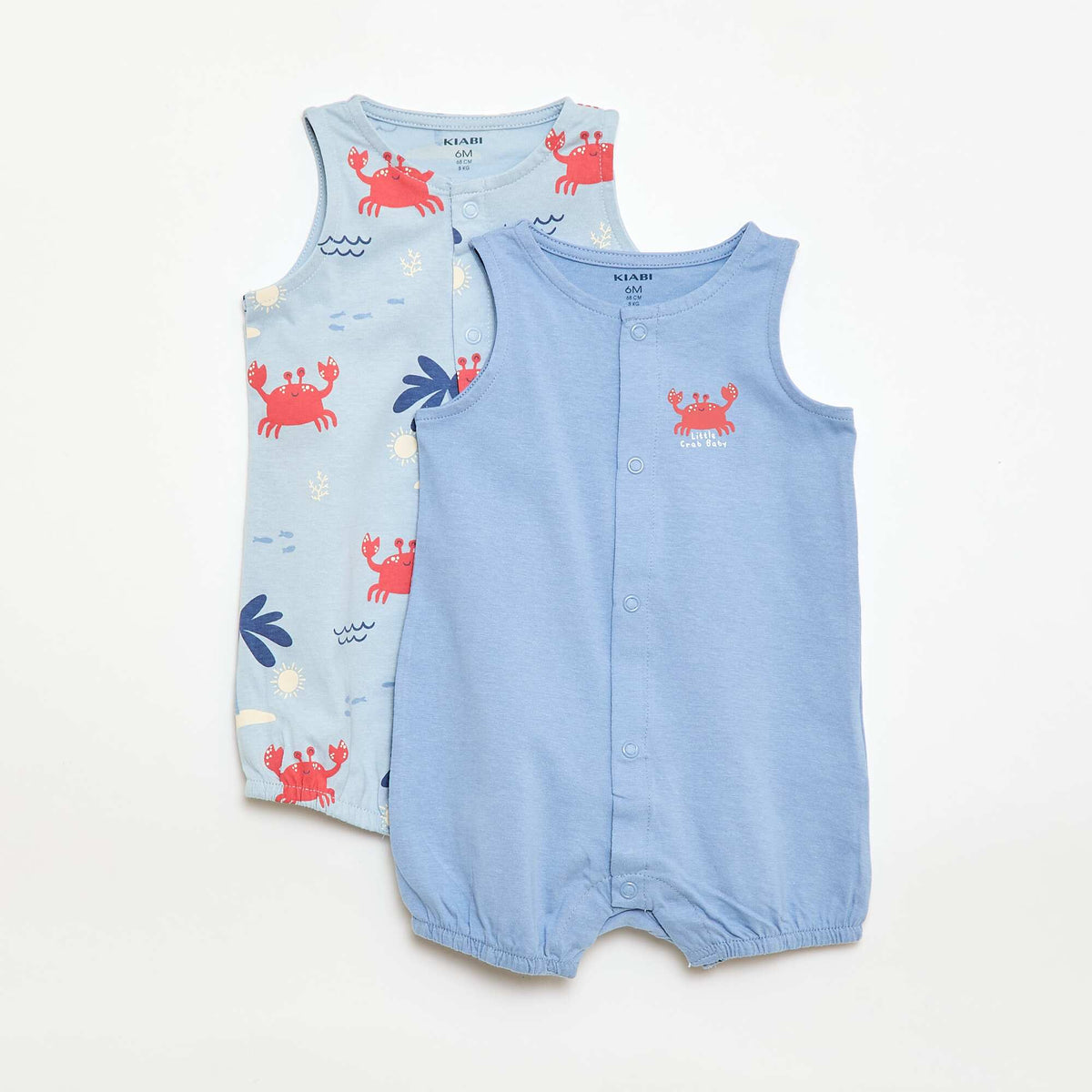 Pack 2 pijamas ligeros con abertura a presión AZUL