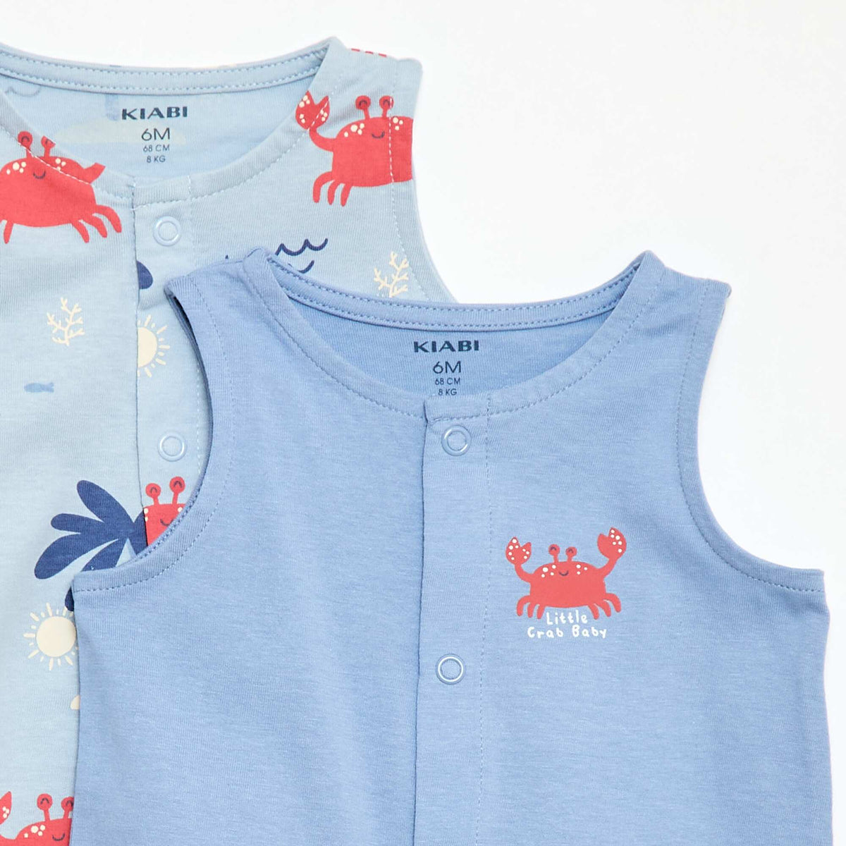 Pack 2 pijamas ligeros con abertura a presión AZUL