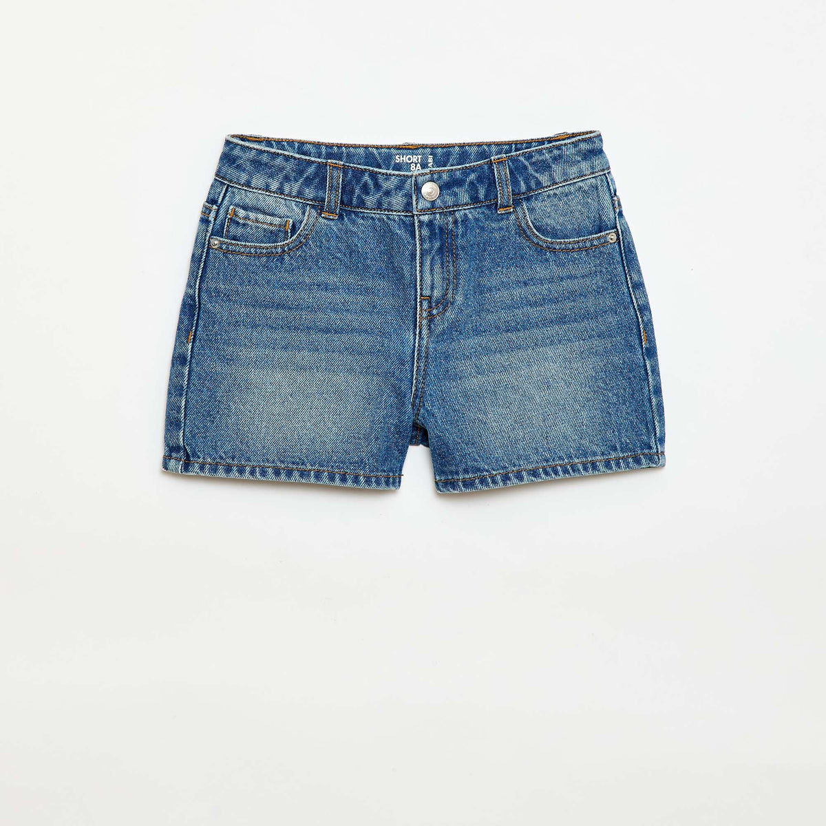 Pantalón corto jean de tiro alto AZUL