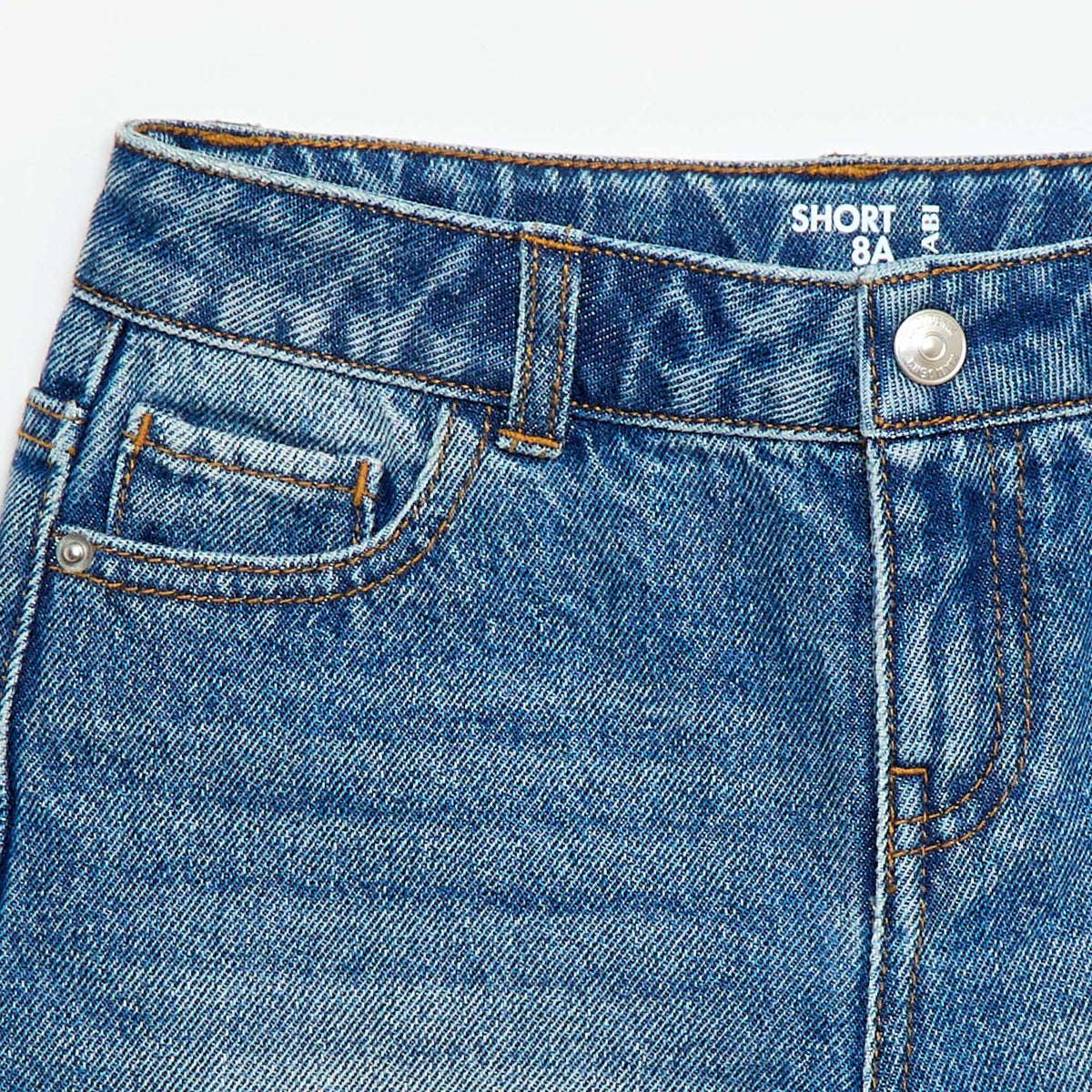 Pantalón corto jean de tiro alto AZUL