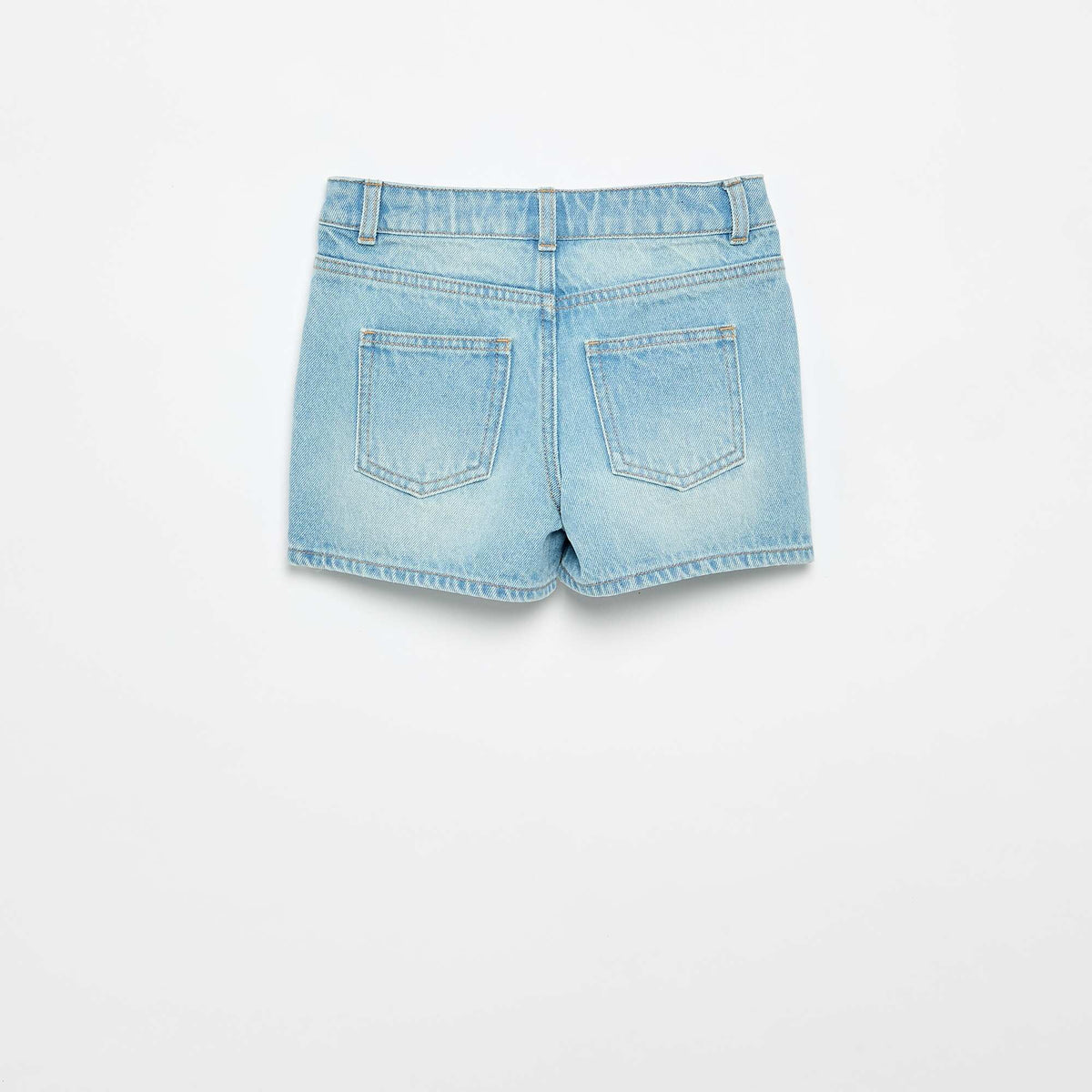 Pantalón corto jean de tiro alto AZUL