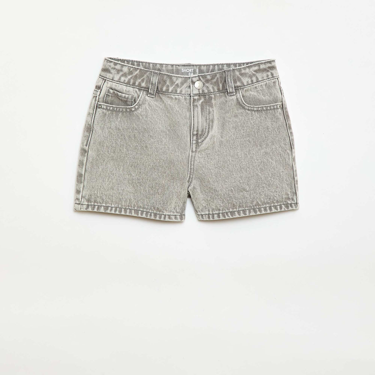 Pantalón corto jean de tiro alto GRIS
