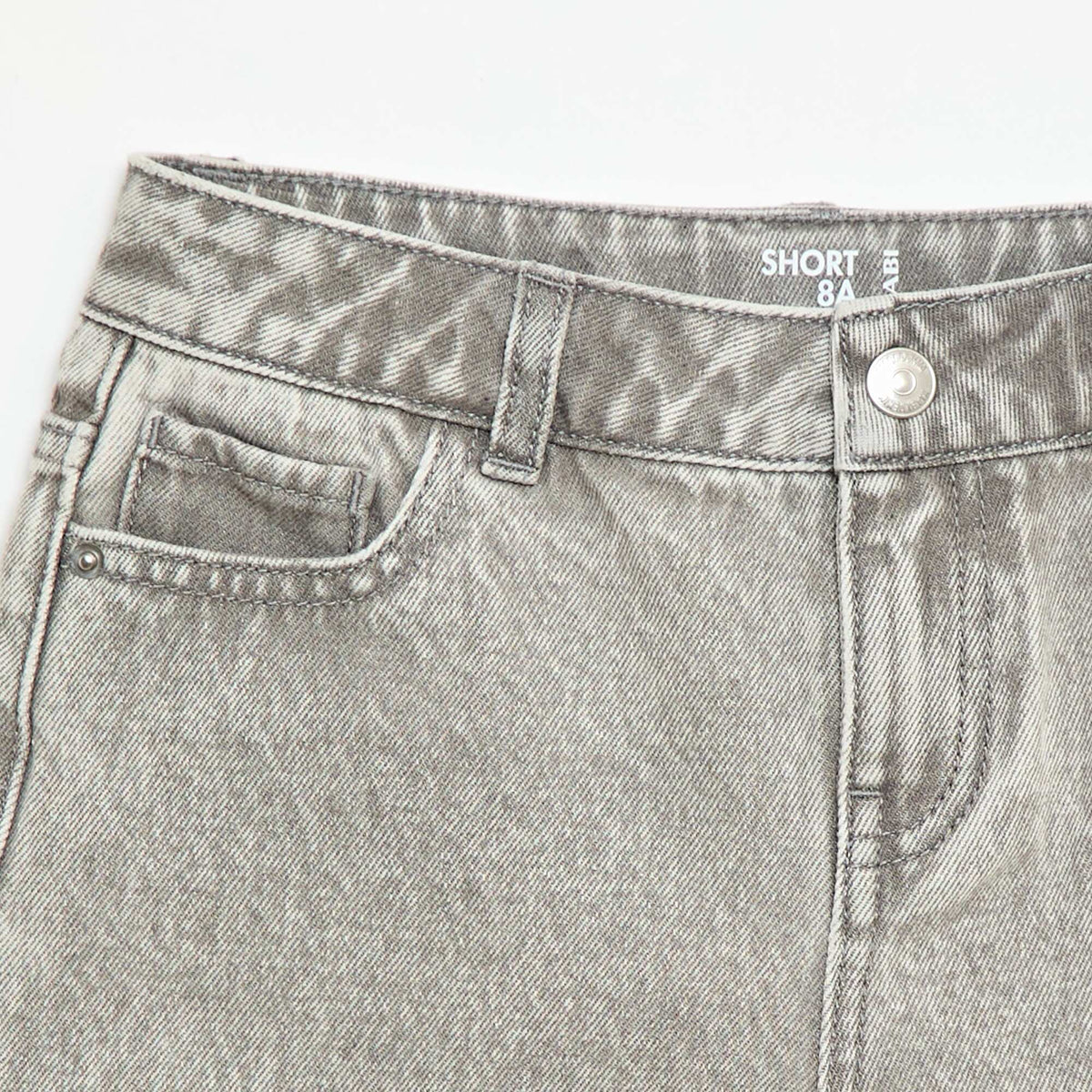 Pantalón corto jean de tiro alto GRIS
