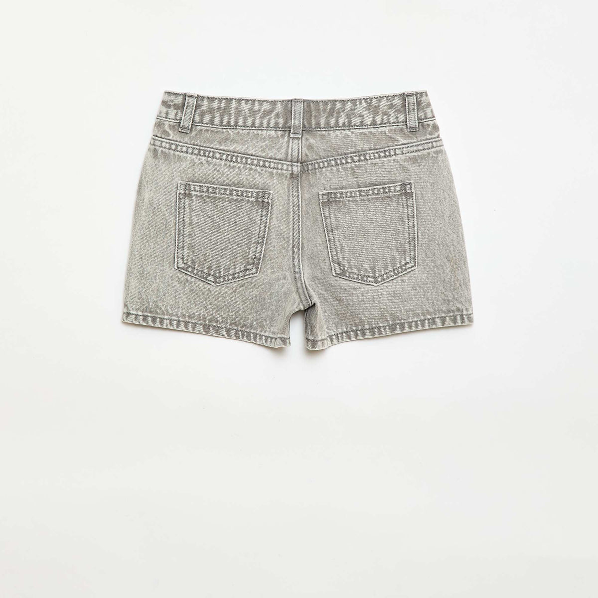 Pantalón corto jean de tiro alto GRIS