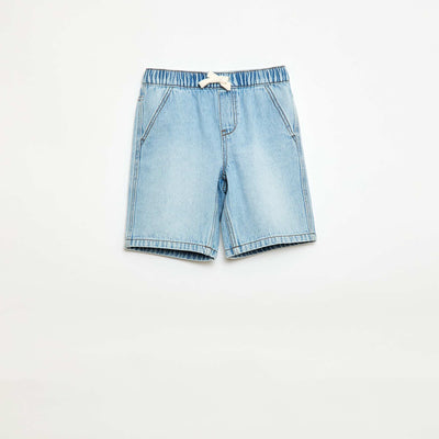 Pantalón corto jean elástico AZUL