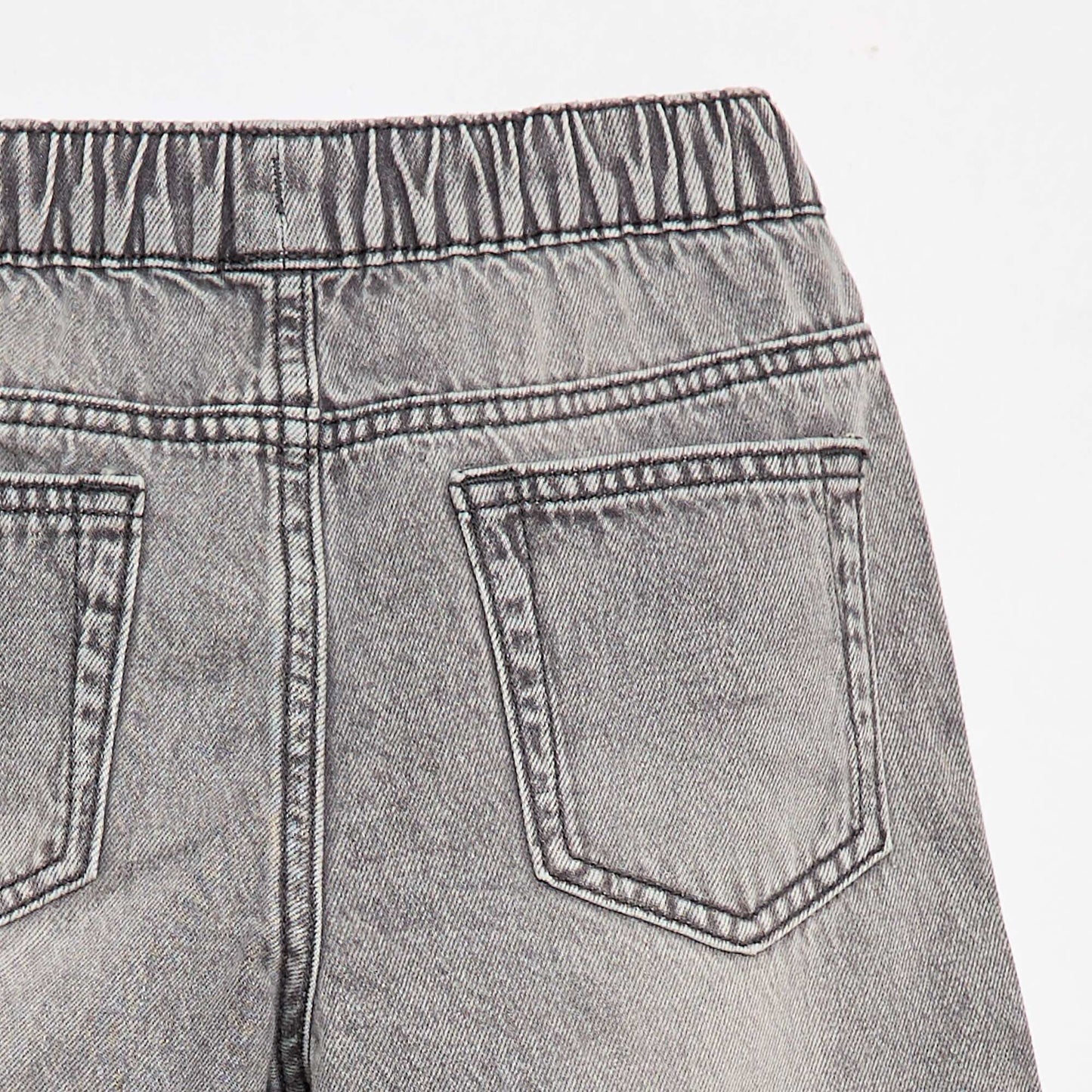 Pantalón corto jean elástico GRIS