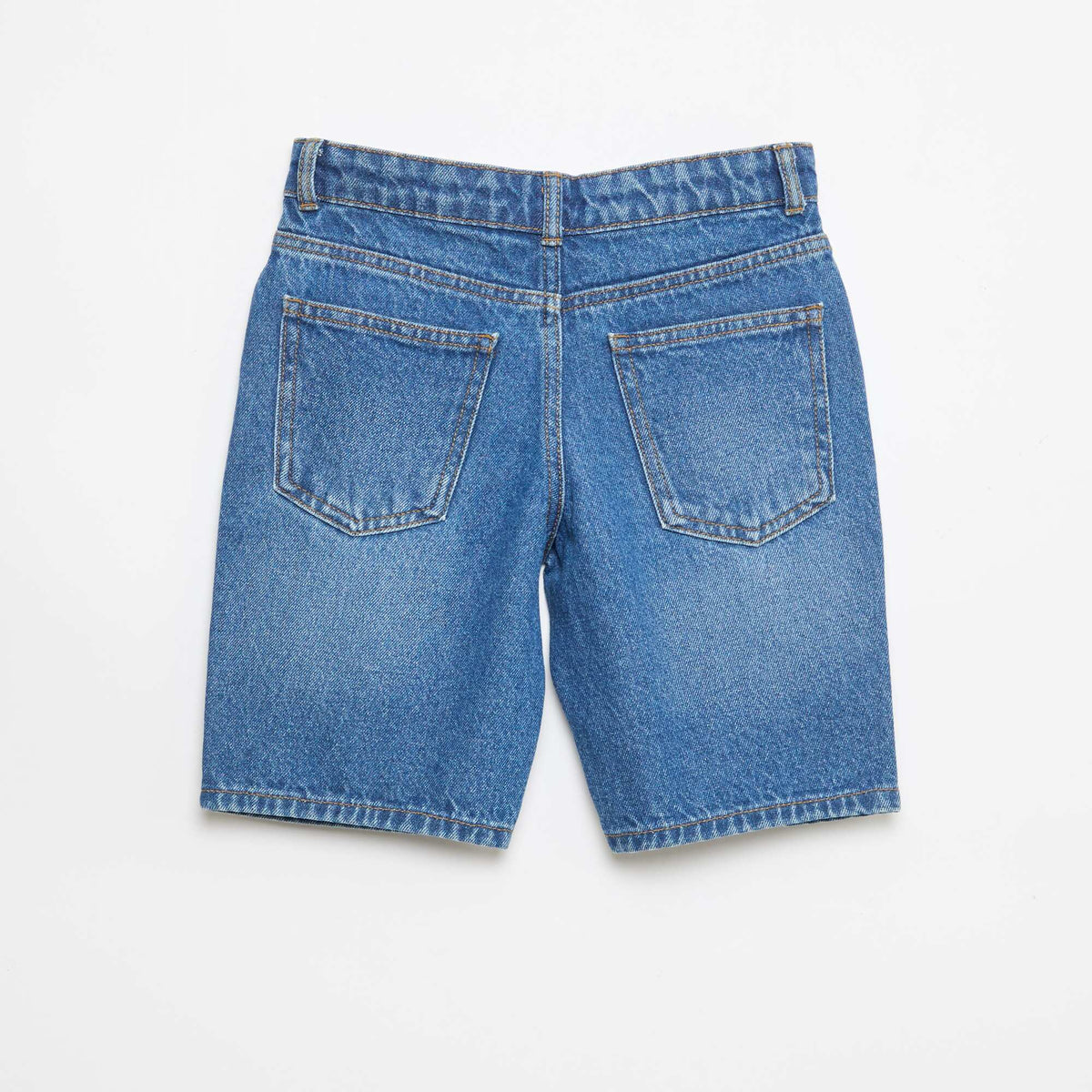 Jean bermuda slim fit elástico de algodón AZUL