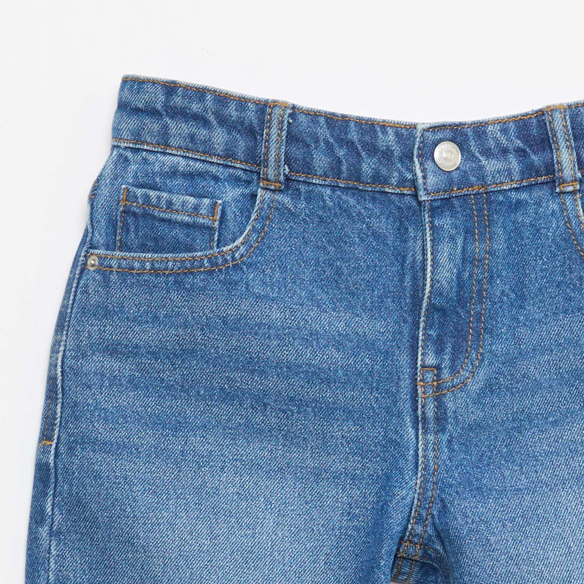 Jean bermuda slim fit elástico de algodón AZUL