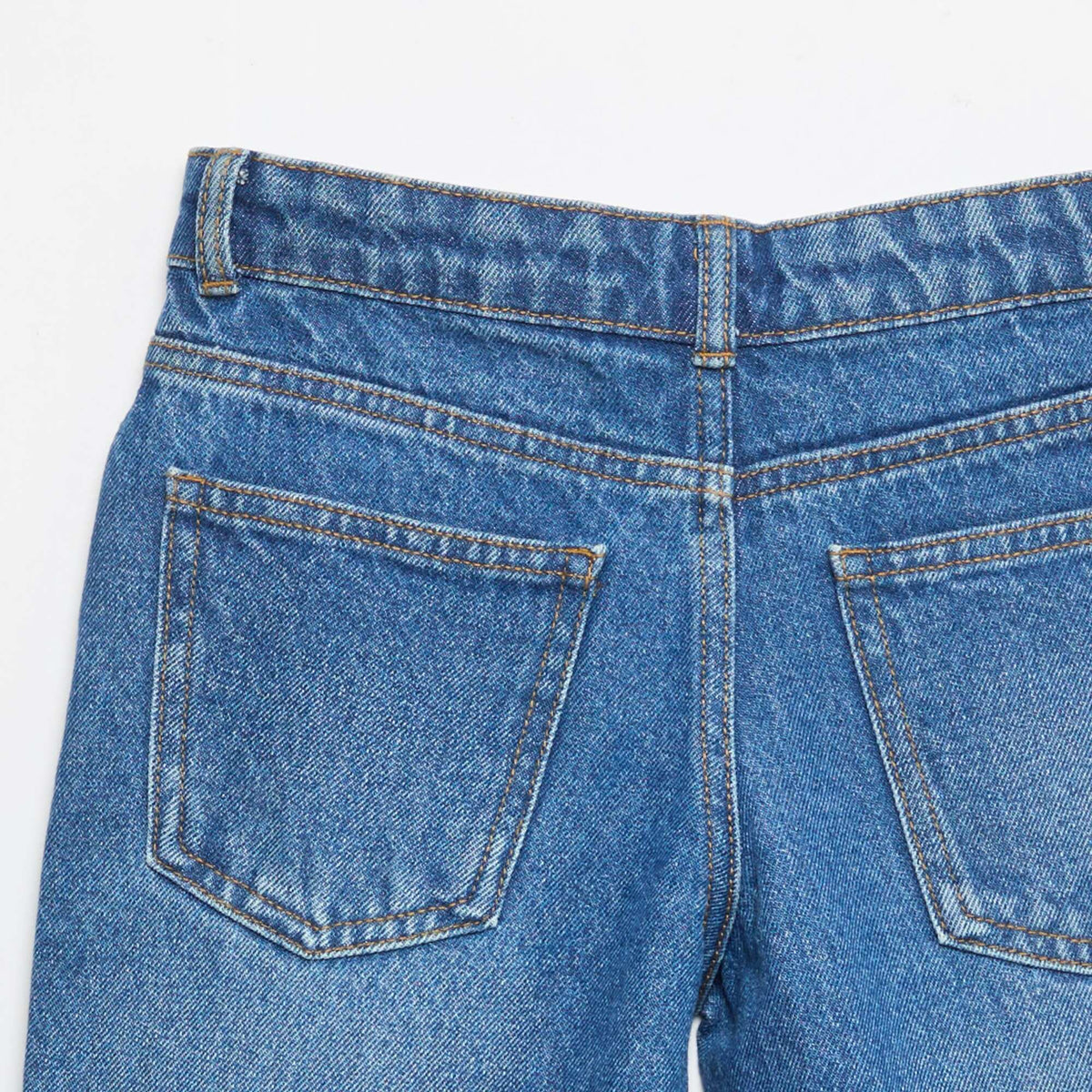 Jean bermuda slim fit elástico de algodón AZUL
