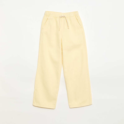 Pantalón de twill con cordones ajustables AMARILLO